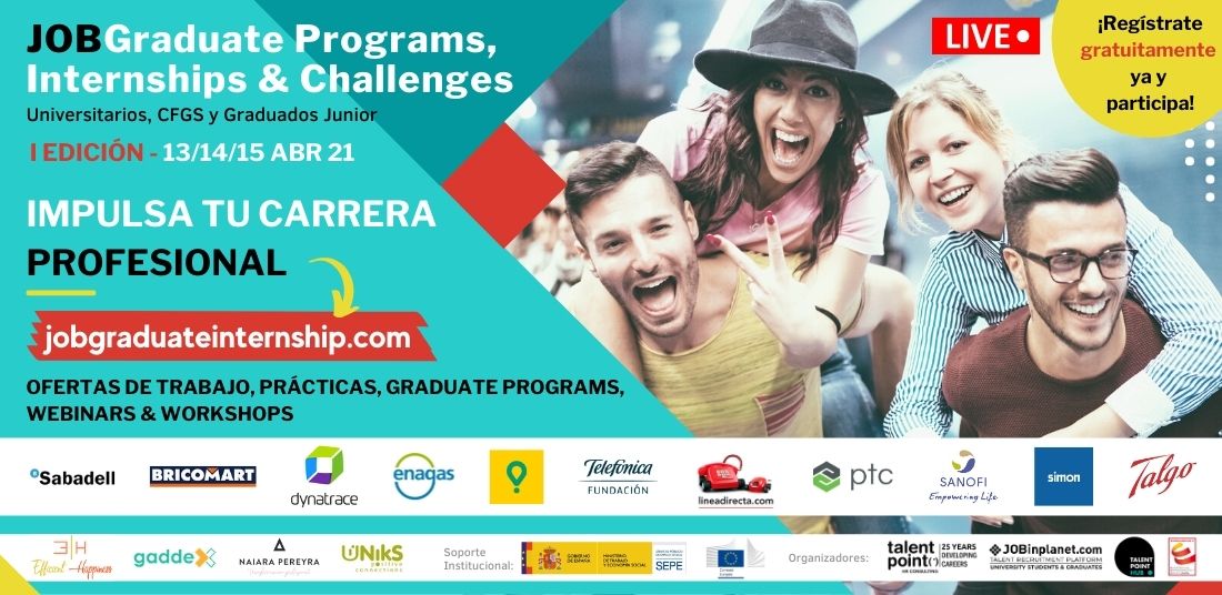 Empresas que apuestan por el TALENTO JUNIOR se darán cita en JOBGraduate&Internships del 13 al 15 de abril