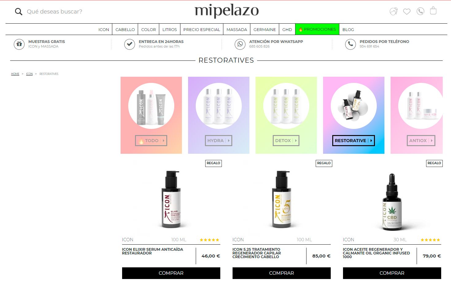 Restoratives: Nuevo tratamiento natural para la caída del cabello de I.C.O.N.®️ a la venta en MiPelazo.com