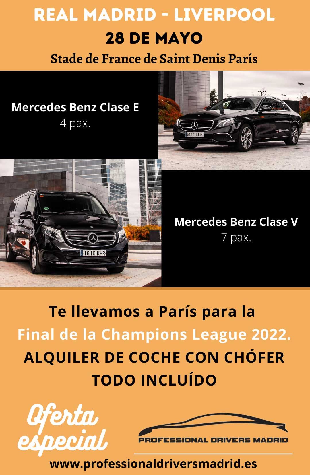 Cómo viajar a París para la Final de la Champions League con Professional Drivers Madrid